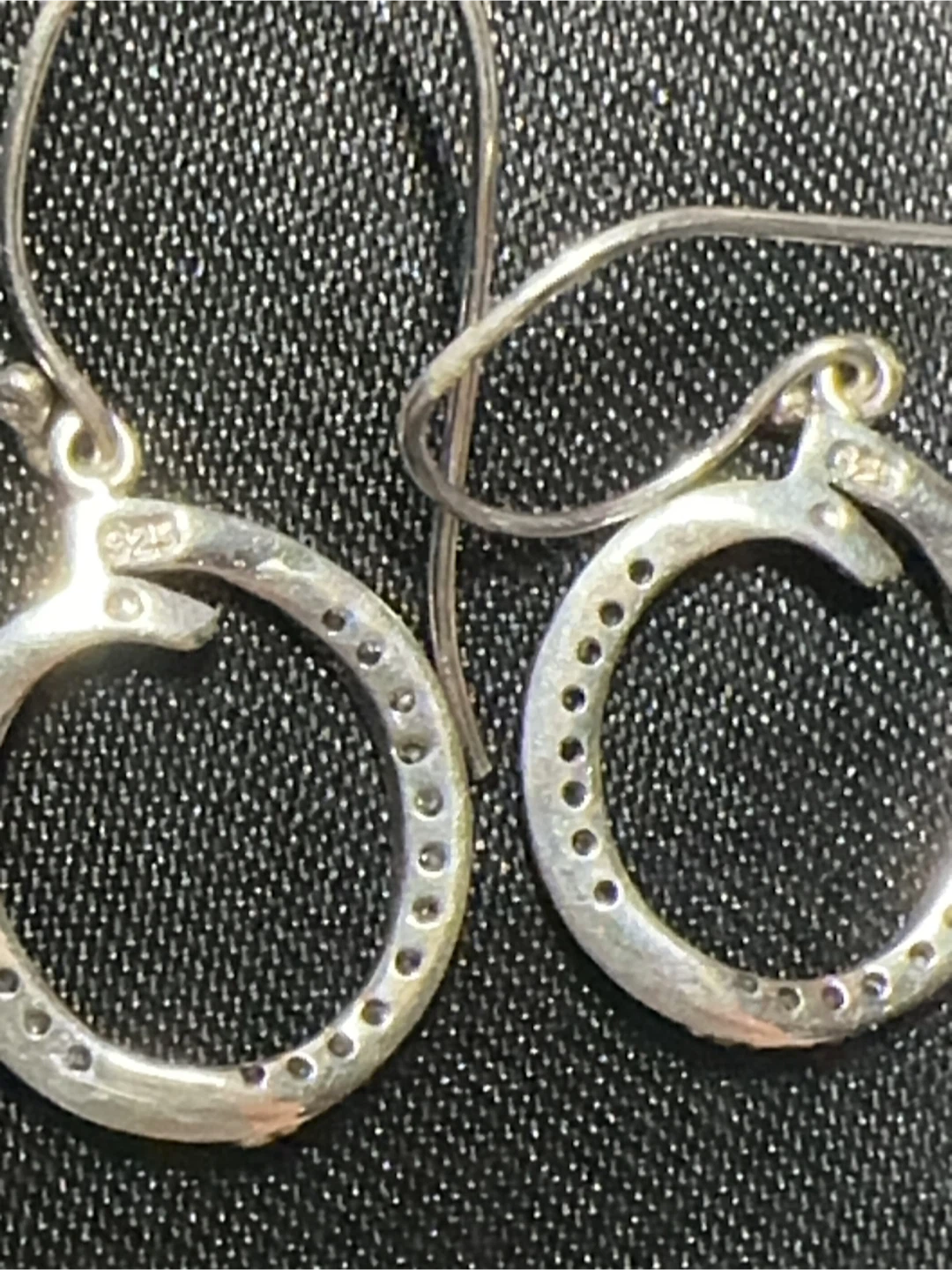 Sterling Silver Cubic Zirconia Curb Link Dangling Earrings - photo 3