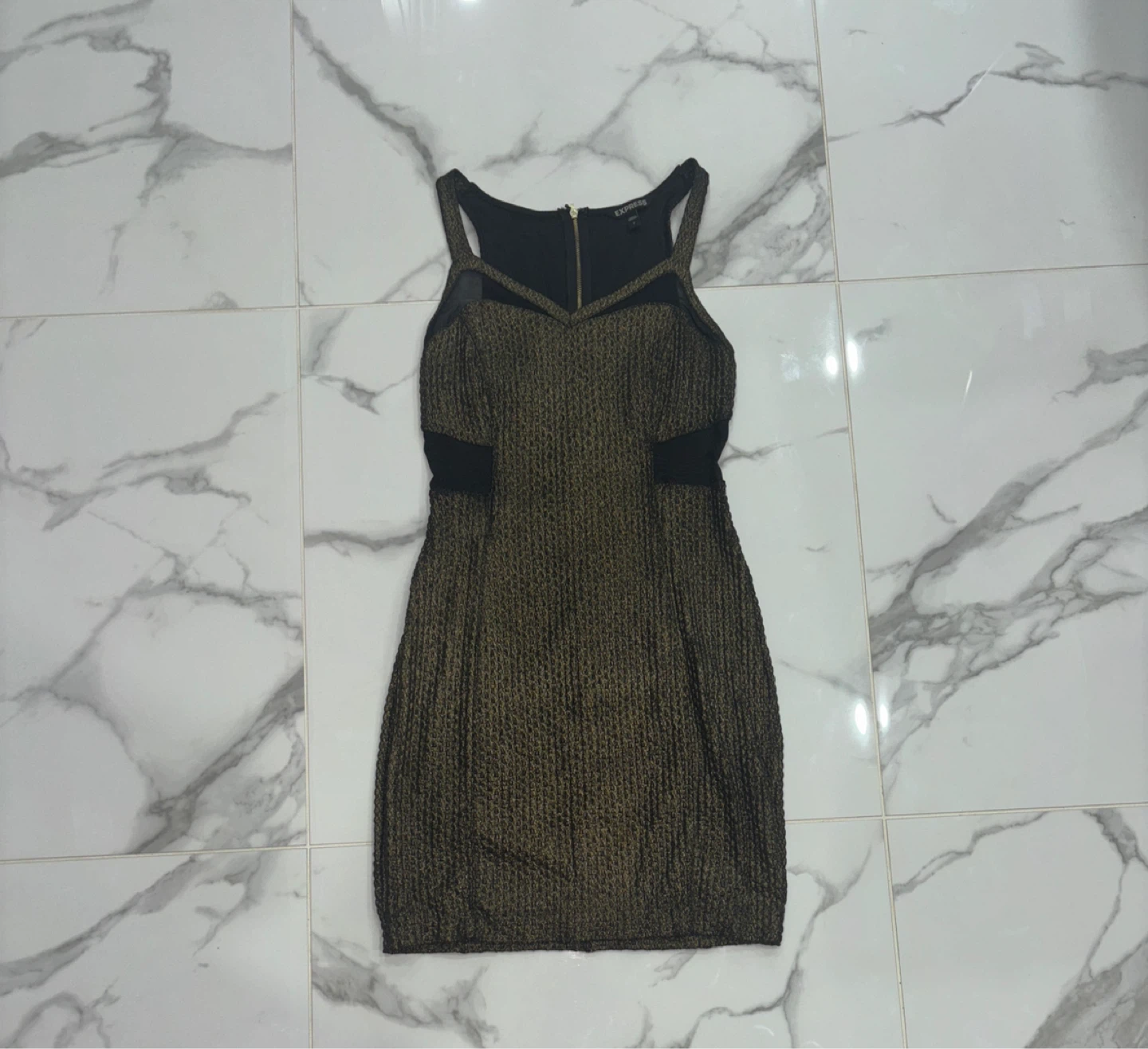 Express Gold & Black Dress