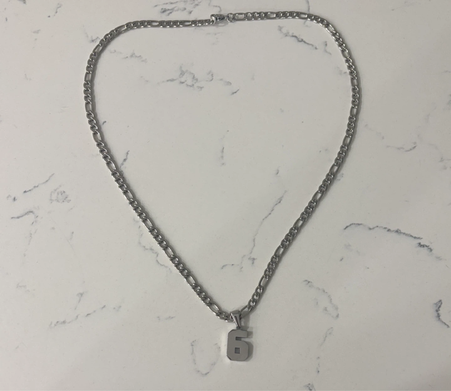 Silver Number 6 Pendant Necklace - photo 2