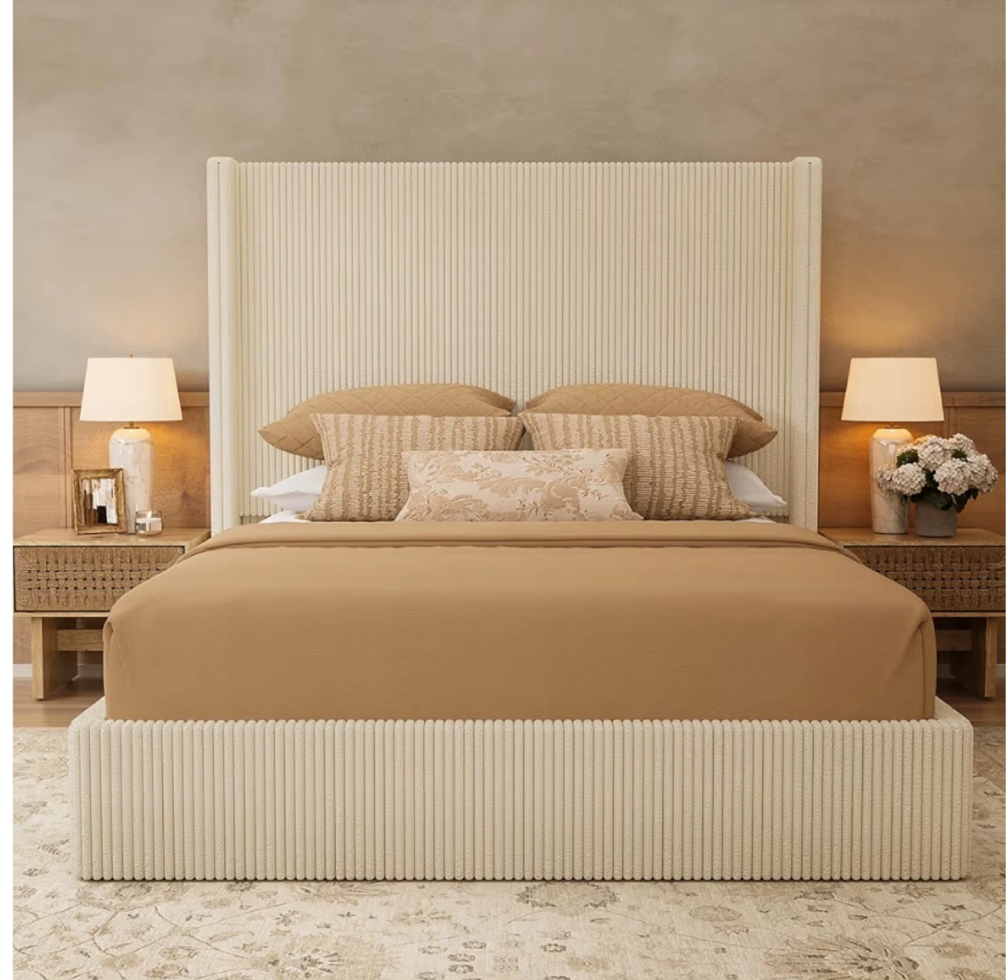 Queen Frame Bed with Hidden Storage