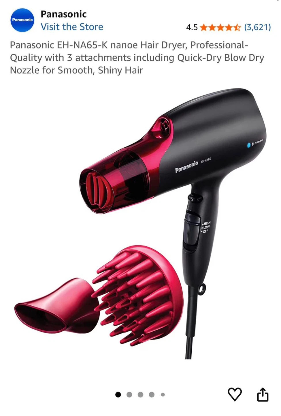 Panasonic EH-NA65-K Nanoe Hair Dryer - photo 3