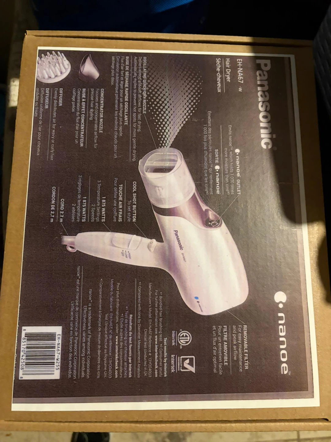 Panasonic EH-NA67 Nanoe Hair Dryer - White/Gold - photo 3