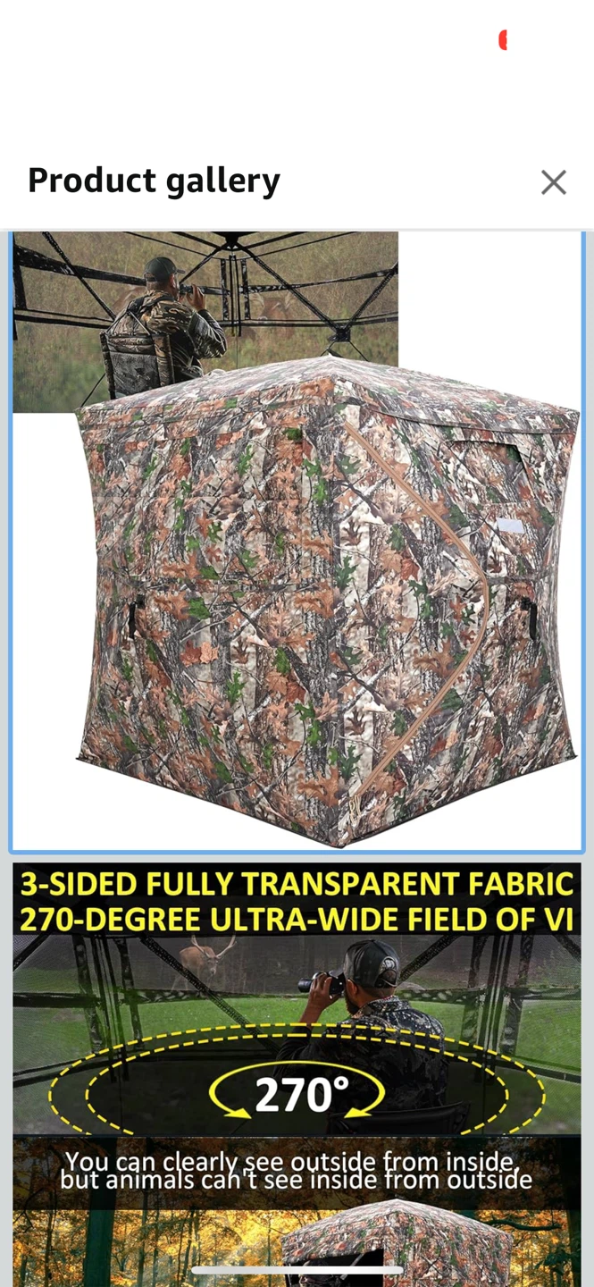 Costway Hunting Blind 360 Degree See-Through Ground Blind - photo 2