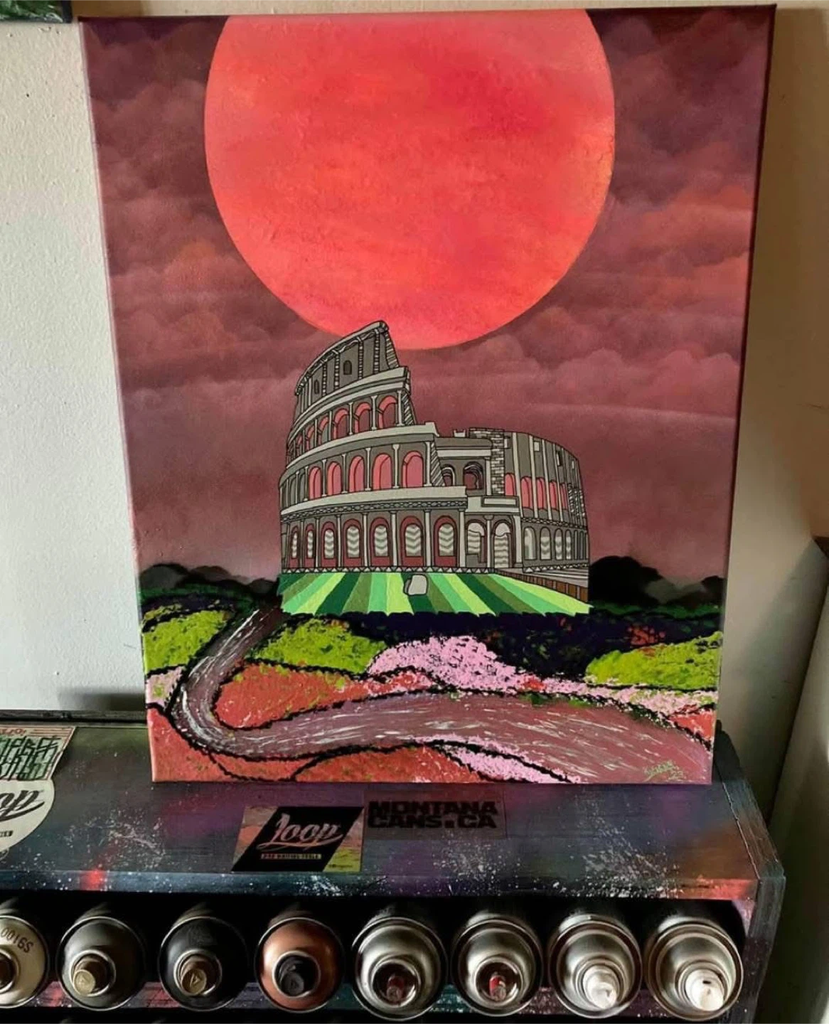 Spray paint artwork on canvas - photo 4