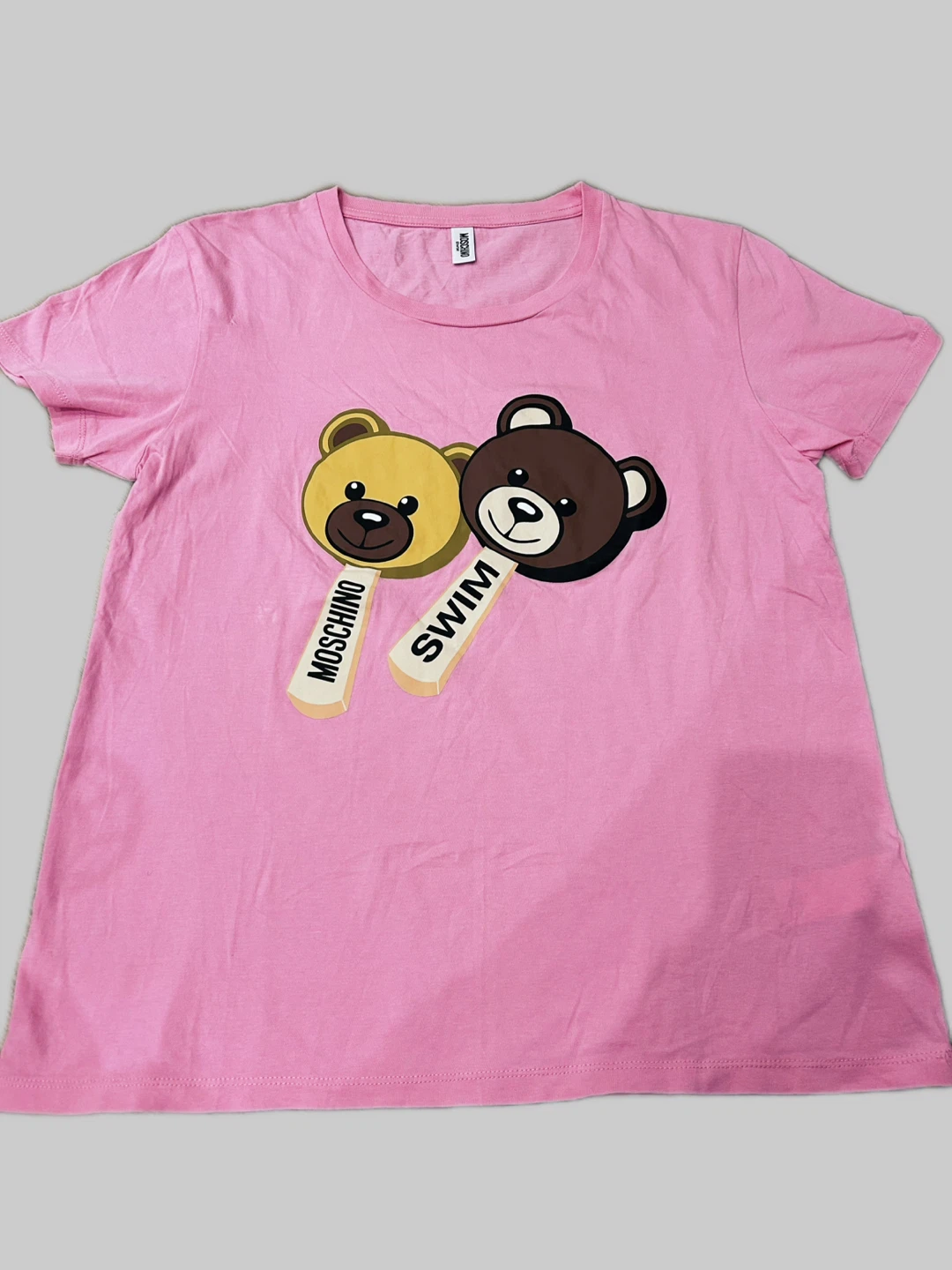Authentic Moschino Swim Pink Cotton T-Shirt - Size L