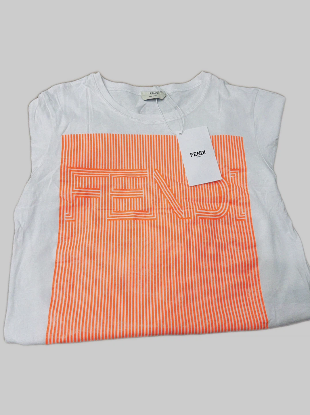 Fendi Roma White & Orange Tee - Size M - photo 2