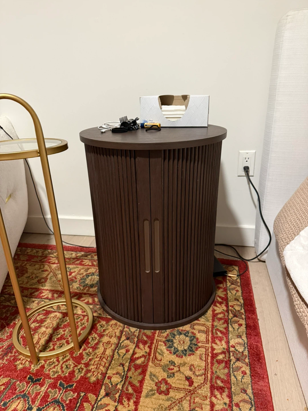 Fluted End Table with Storage