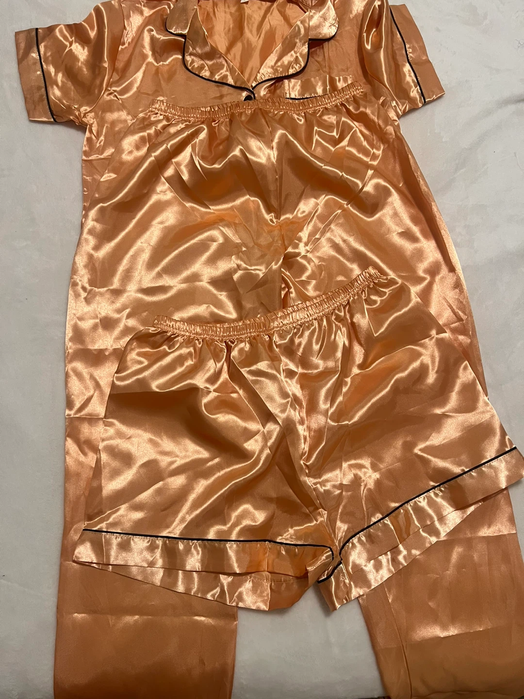 Satin Pajama Set - Peach
