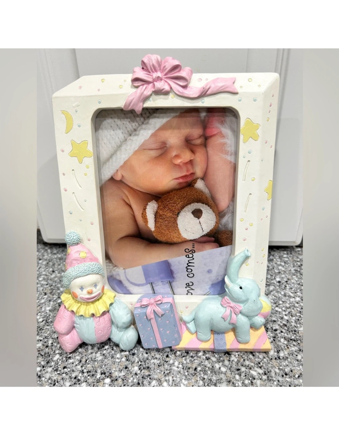 Clown & Elephant Baby Picture Frame