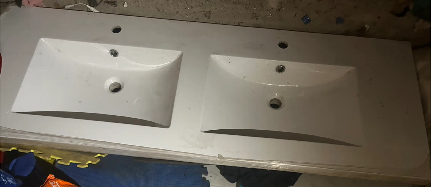 Double Sink Vanity Top - White - photo 2