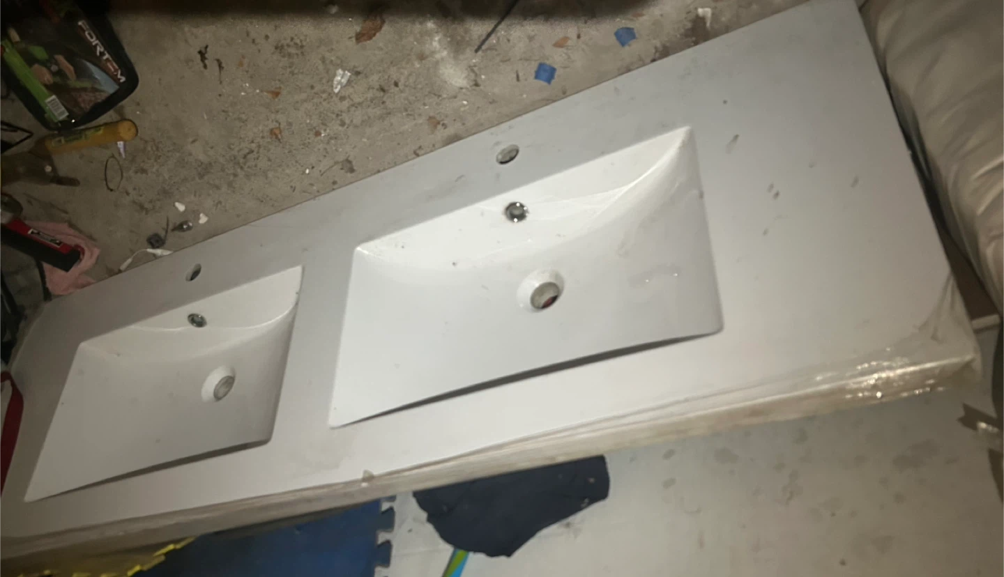 Double Sink Vanity Top - White - photo 3