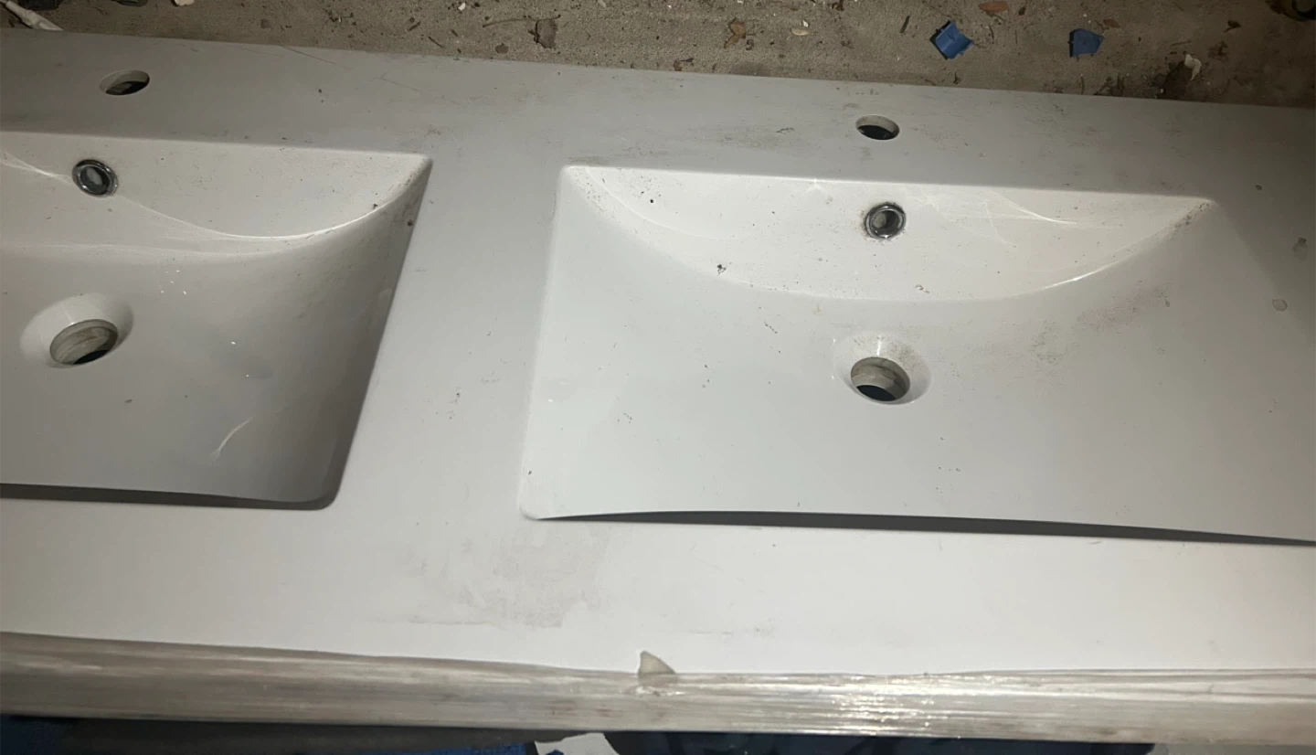 Double Sink Vanity Top - White - photo 4