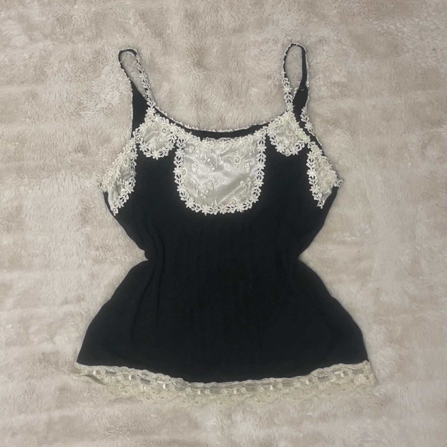 Black & White Lace Tank Top