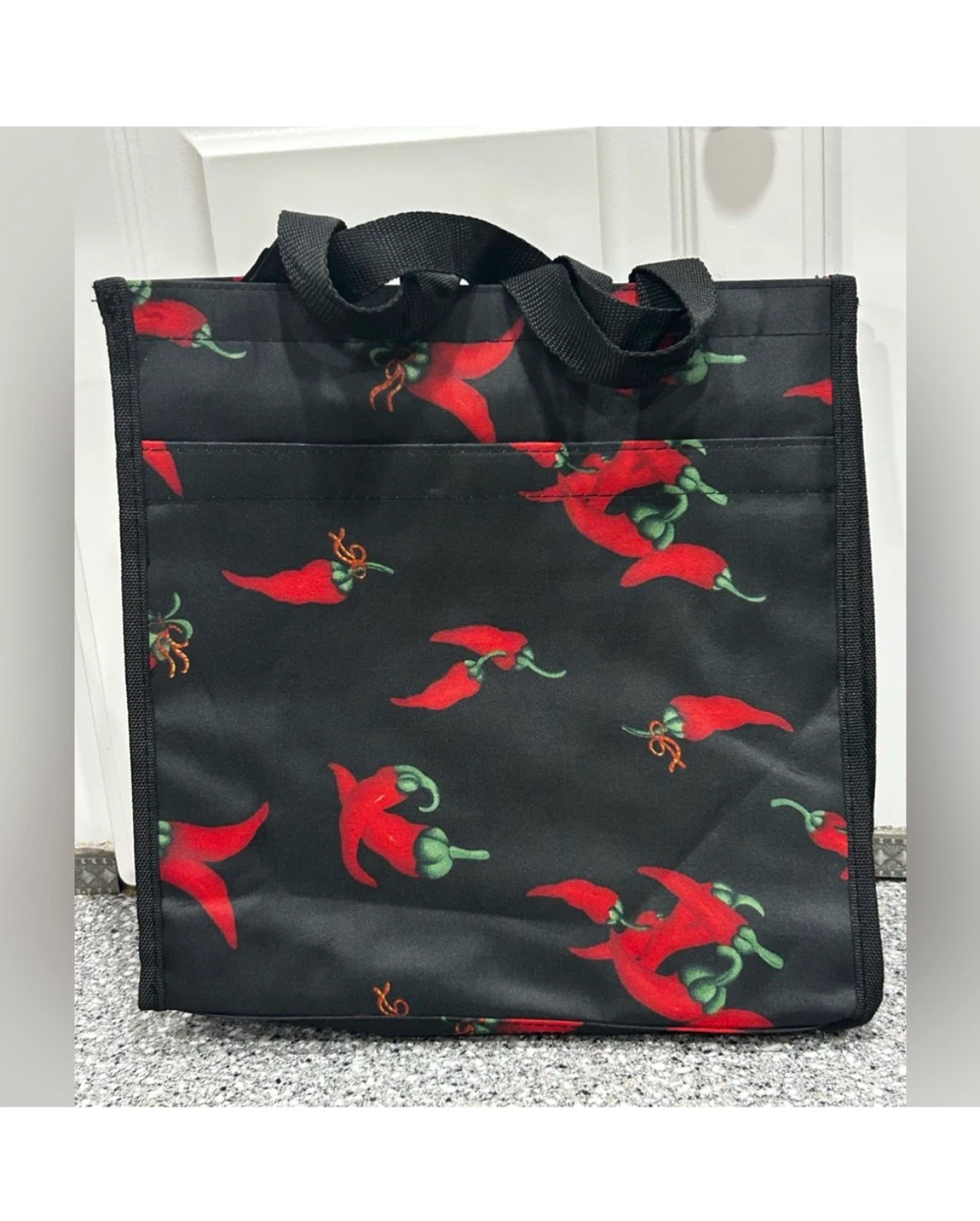 Black Tote Bag 🧡 with Chili Pepper Design - photo 2