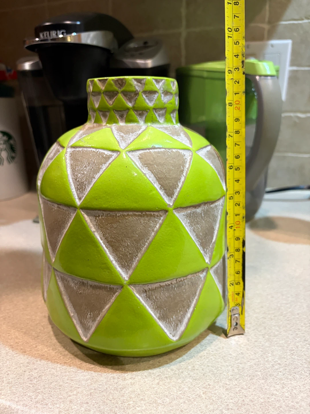 Distinctly Home Ceramic Vase - Green/Beige