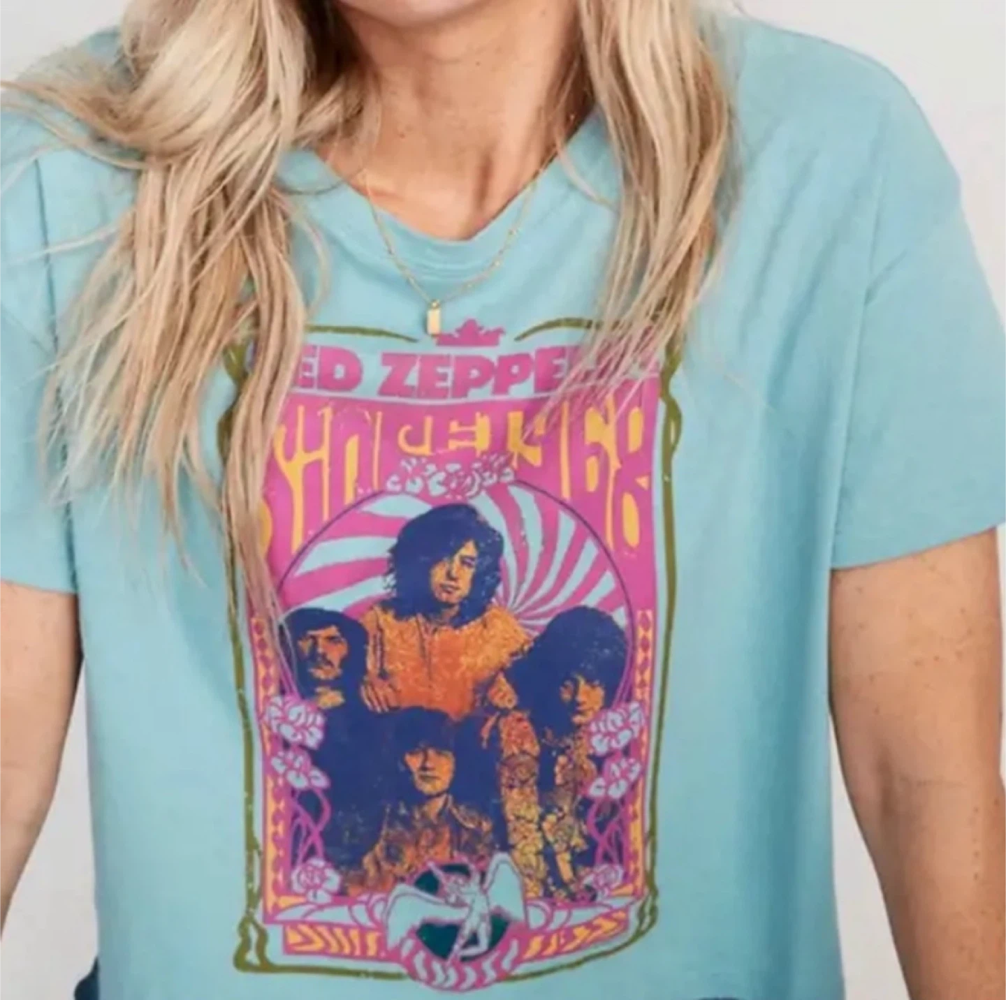 Plus size Licensed Pop Culture Graphic Cropped T-Shirt  Led Zep… - photo 4