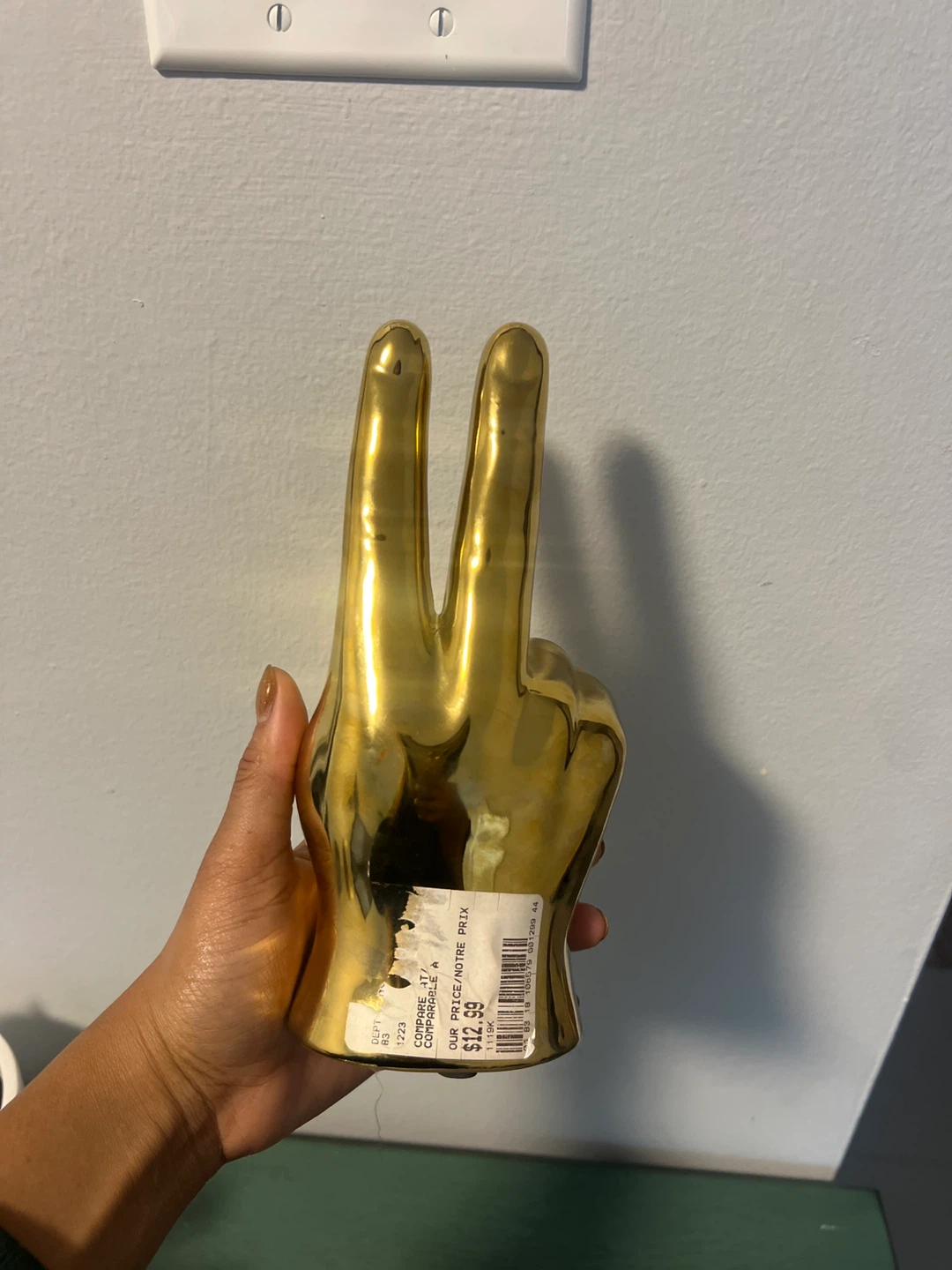 Gold Peace Sign Hand Decor - photo 2