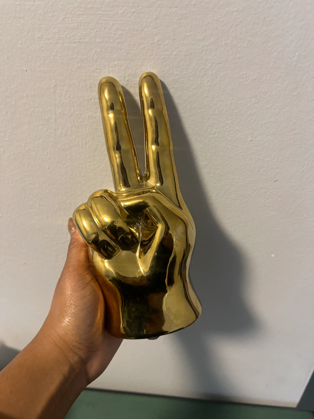 Gold Peace Sign Hand Decor