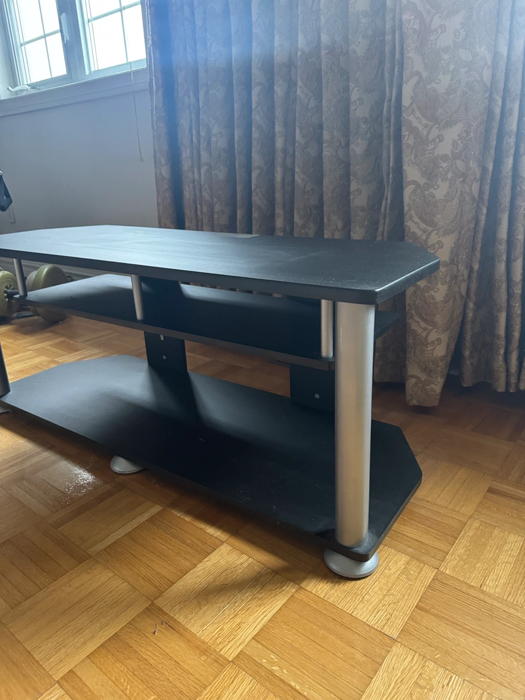 Black TV Stand with Shelves - photo 2