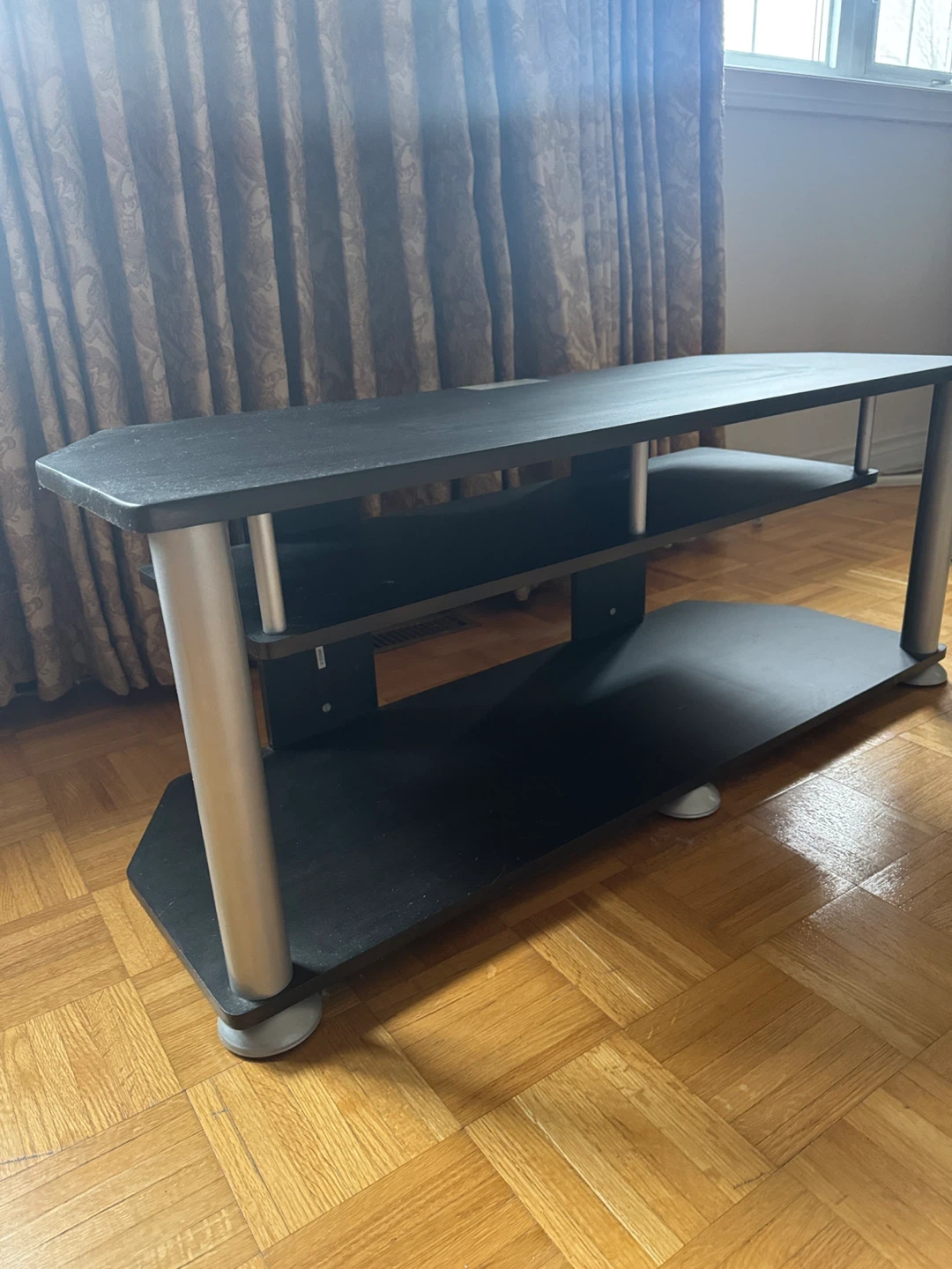 Black TV Stand with Shelves