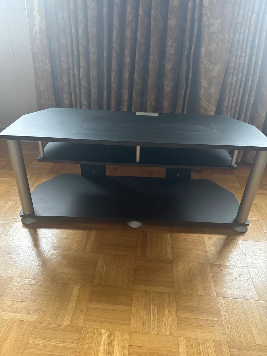 Black TV Stand with Shelves - photo 4