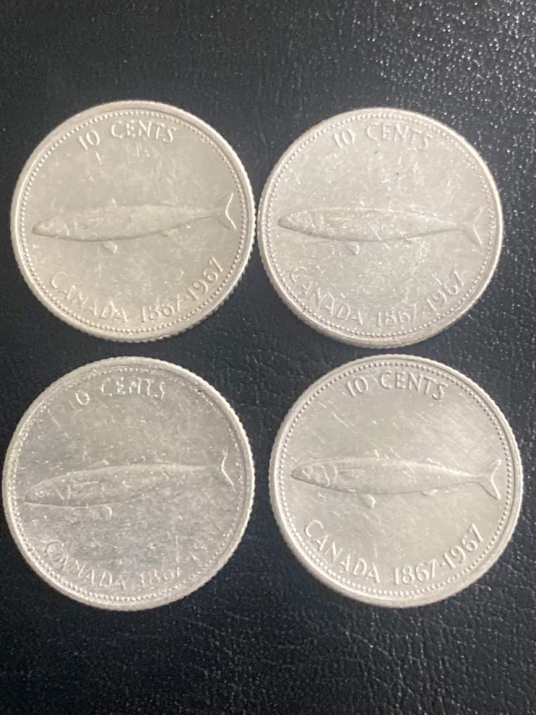 Vintage 1967 Canadian silver 10 Cent Coins - photo 2