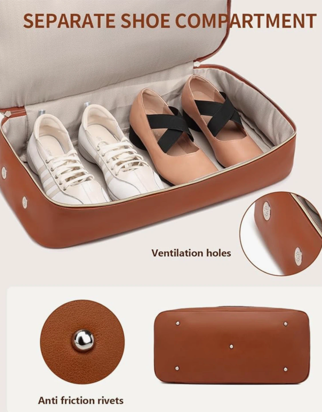 CLOKARS Travel Duffle Bag Set - Beige & Brown - photo 4