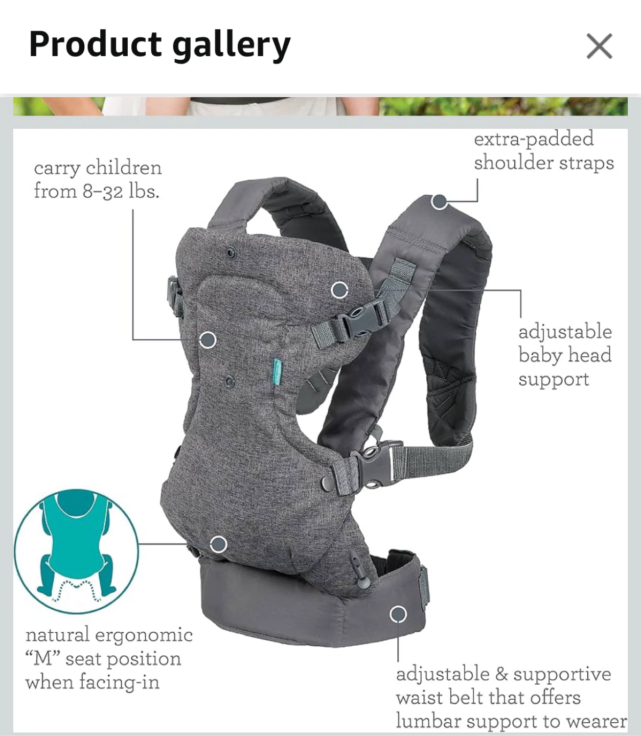 Infantino Carry On Multi Pocket Carrier - Grey - photo 3