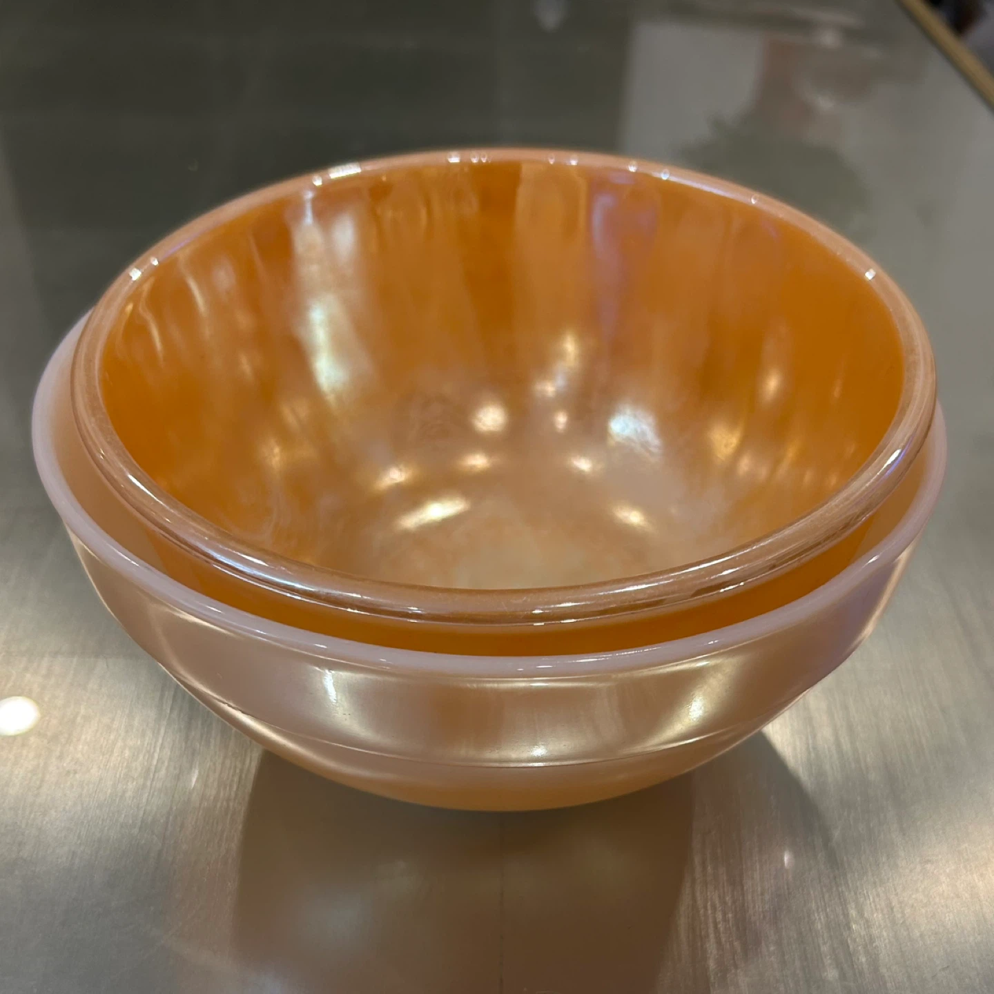 Vintage Fire-King Lustre Bowls Pair Anchor Hocking Art Glass - photo 4