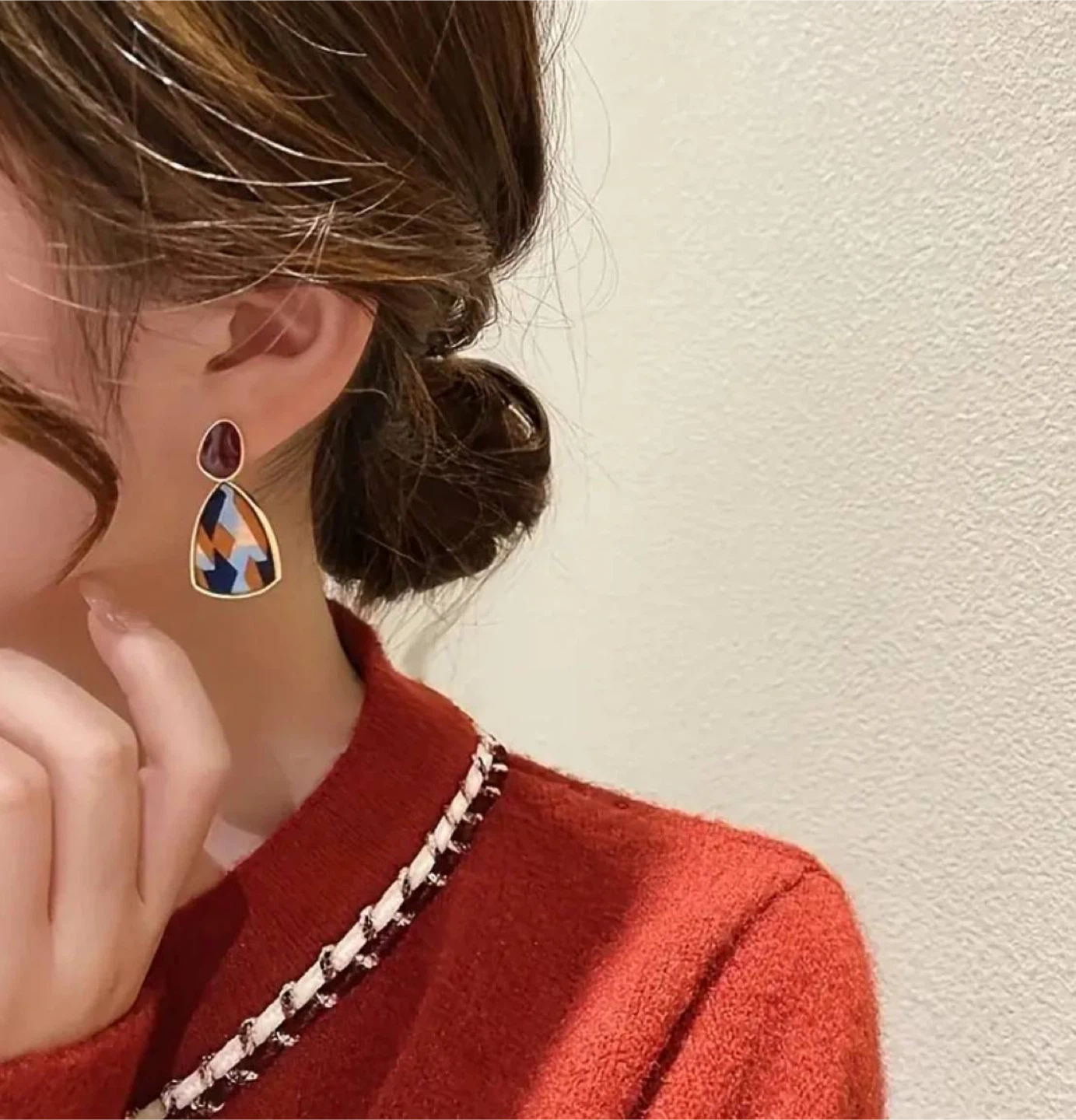 Geometric Pattern Drop Earrings - photo 2