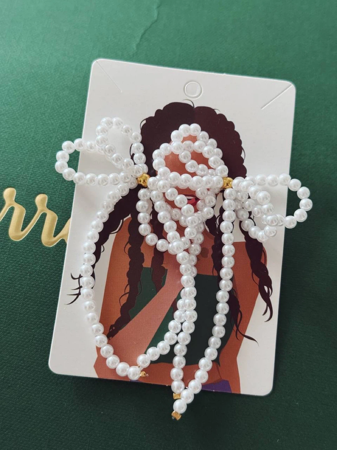 Bow & faux pearl earrings