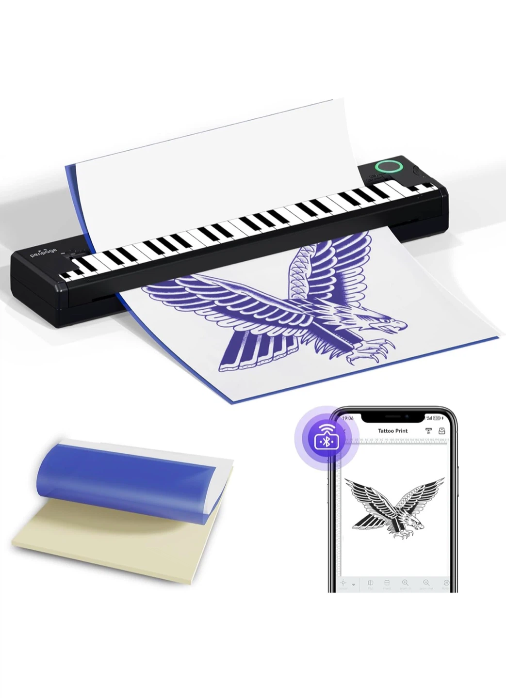 PeriPage P90Pino Tattoo Stencil Printer - Piano Style - photo 2