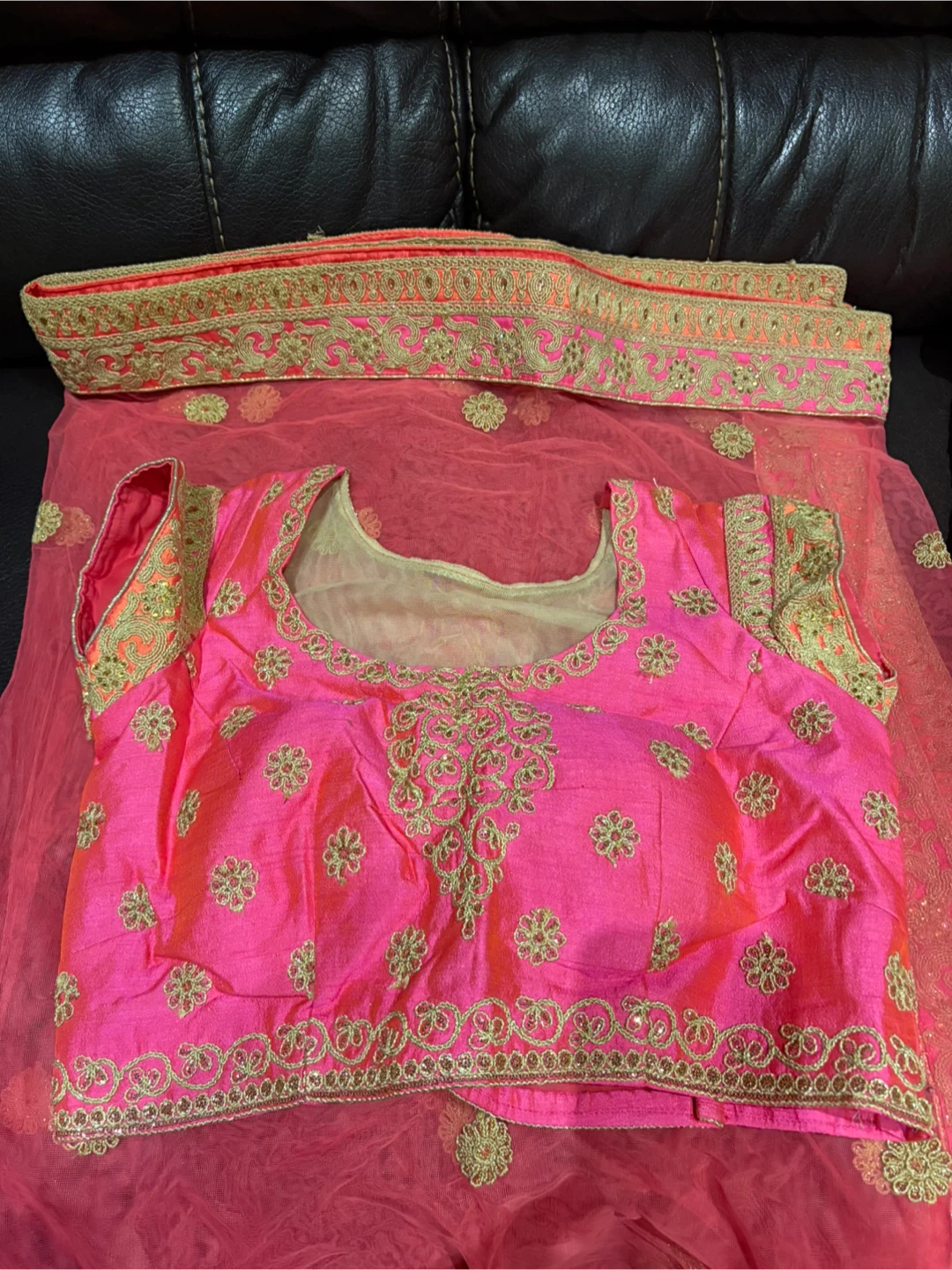 New Pink Embroidered Lehenga Choli Set
