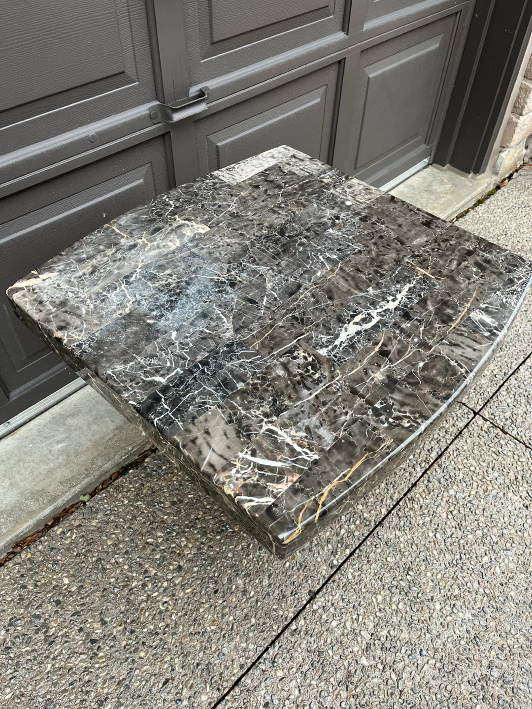 Sturdy Wood Side Table (faux marble look) - photo 3