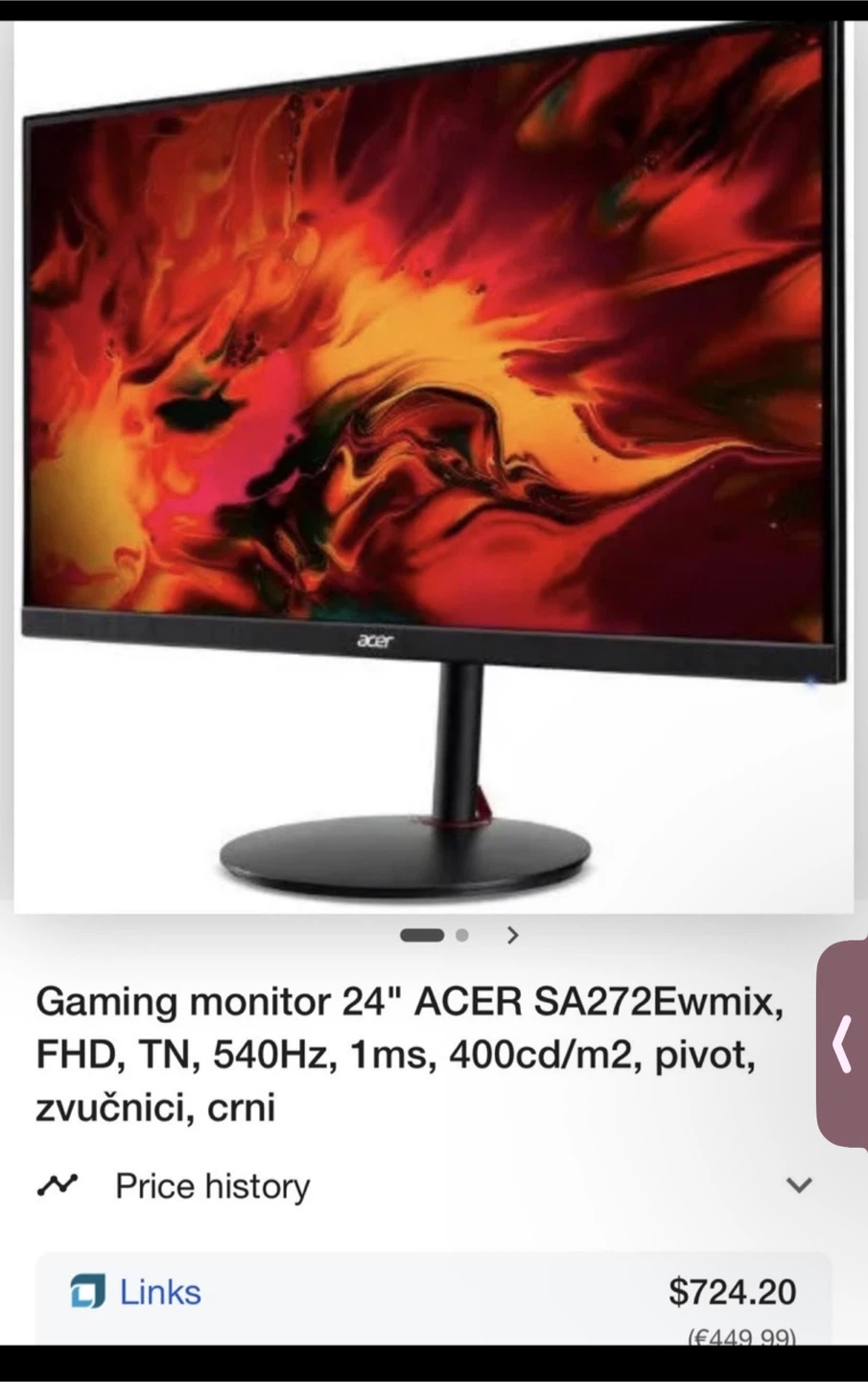 Acer Nitro 31.5" UHD Gaming Monitor