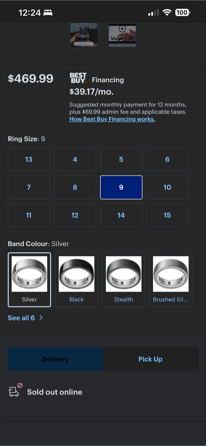 Oura Ring 4 - Size 9 Silver - photo 4
