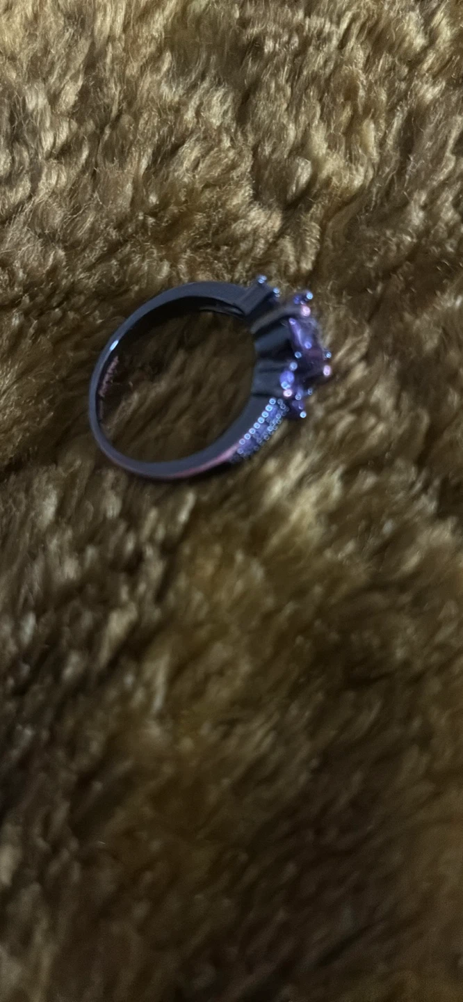 Purple Stone Ring- engraved - photo 2