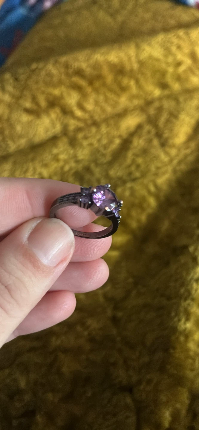 Purple Stone Ring- engraved - photo 3