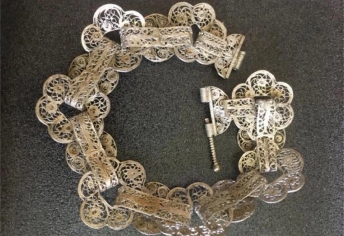 Sterling Silver Filigree Bracelet w blue stones: $800 online - photo 2