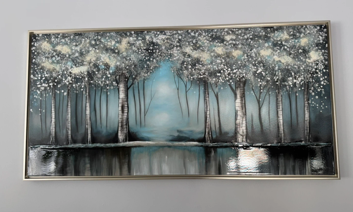 Framed Forest Landscape Painting