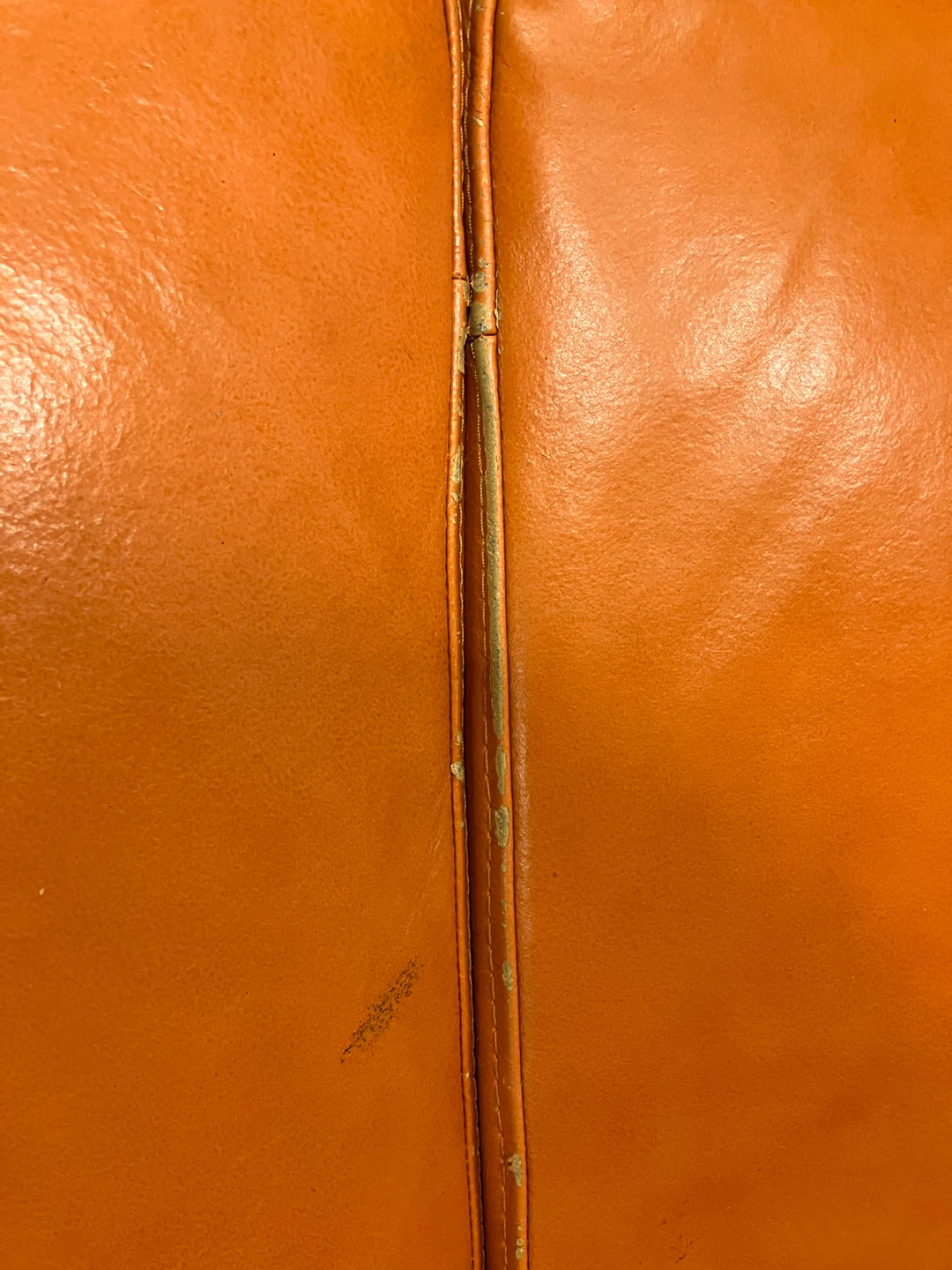 Orange Leather Sofa - photo 3