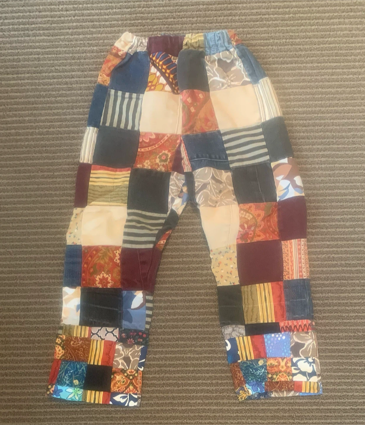 Kids' Burgundy Long Sleeve Shirt + Unique Patchwork Pants - photo 2