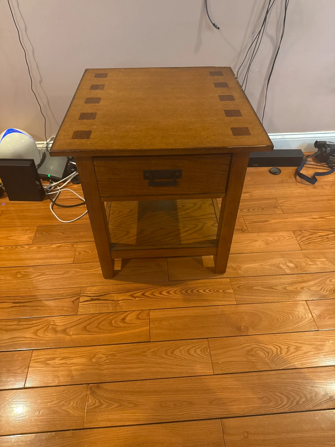 Wooden End Table with Drawer