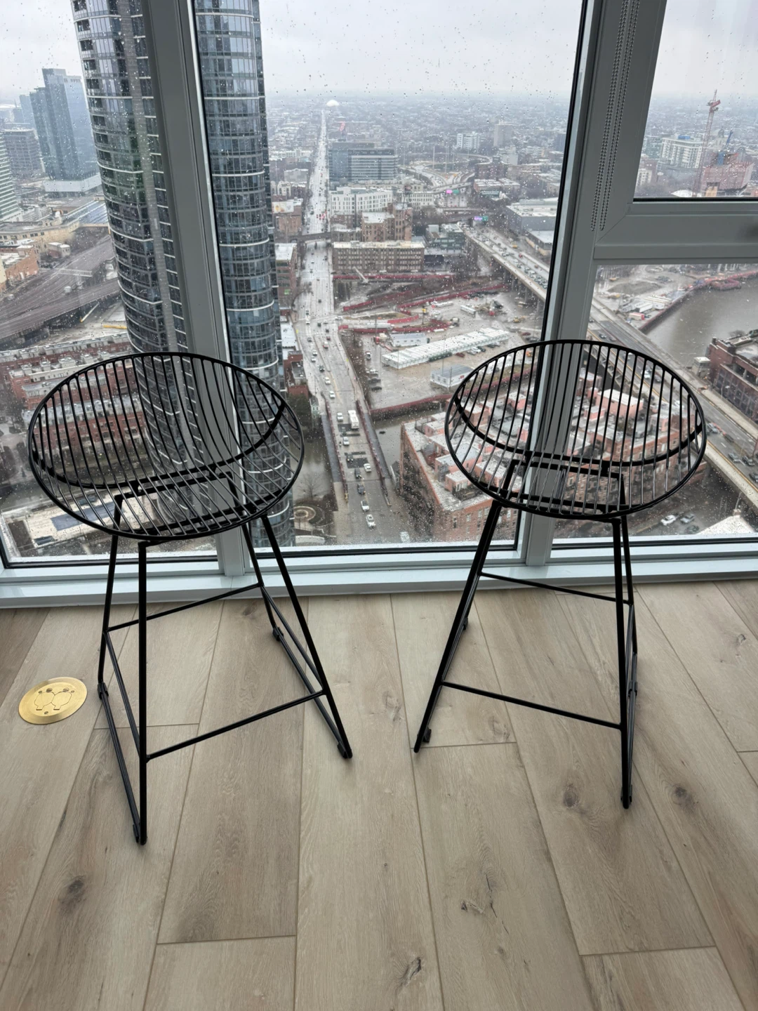 Black Wire Counter Stools - Set of 2