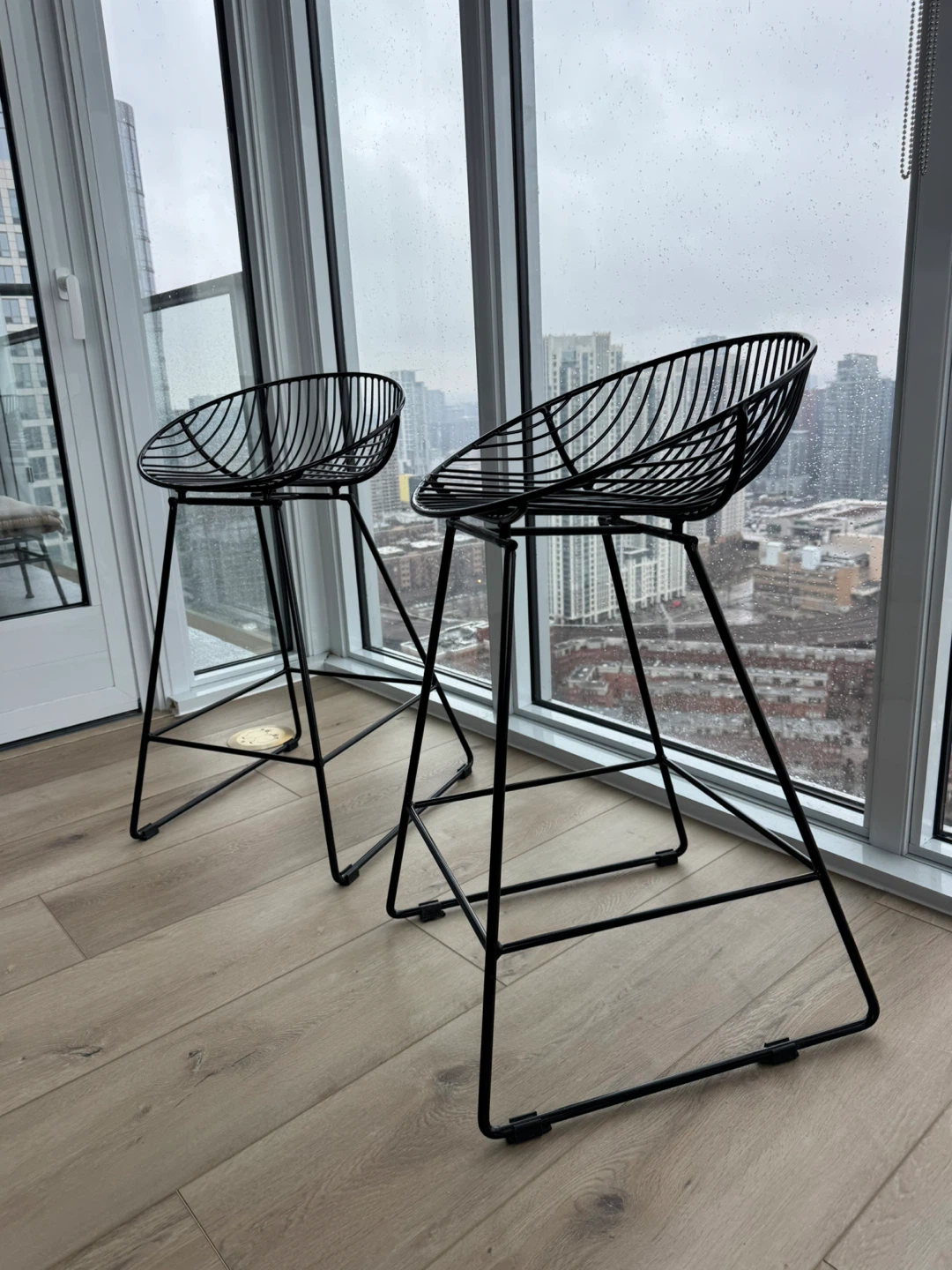 Black Wire Counter Stools - Set of 2 - photo 2