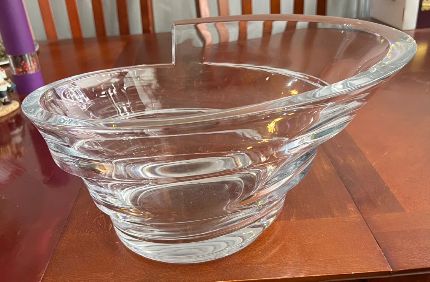 Unique Clear Glass Spiral Bowl - photo 2