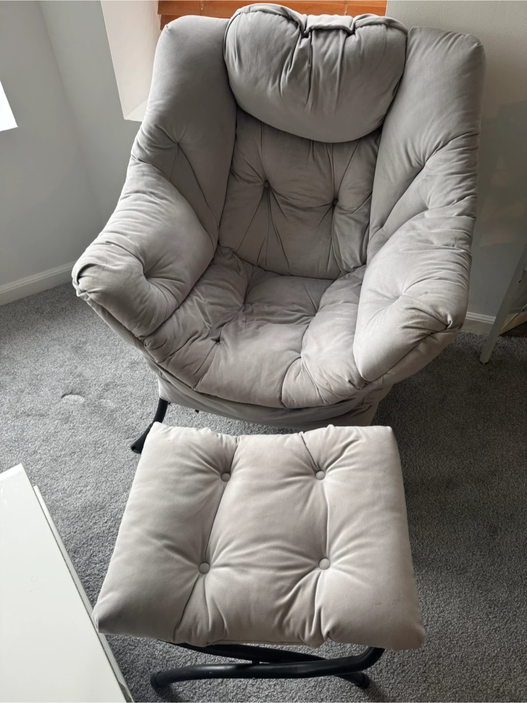 Gray Lazy Chair with Ottoman - photo 2