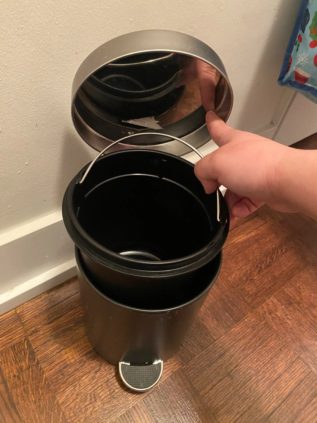 Black Step-On Trash Can