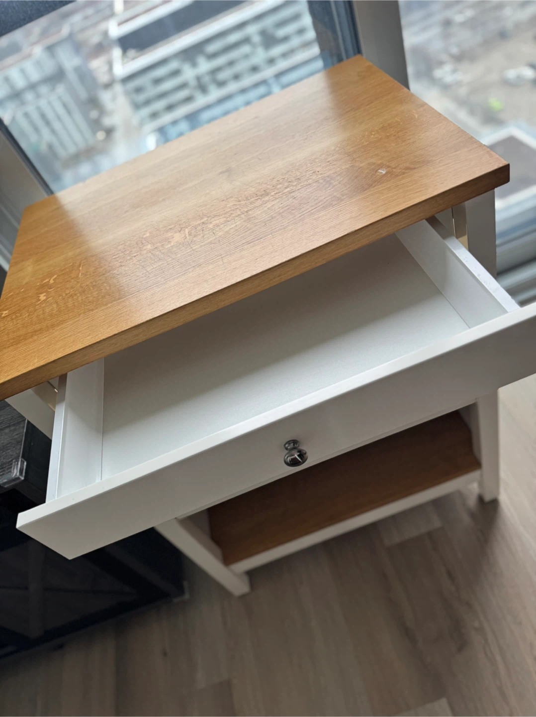 Modern Side Table with Drawer & Shelves – Excellent Condition - photo 3