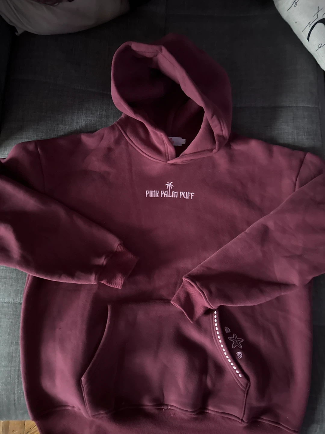 Pink Palm Puff Hoodie